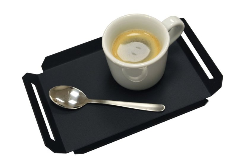 Servírovací hliníkový tácek stohovatelný černý