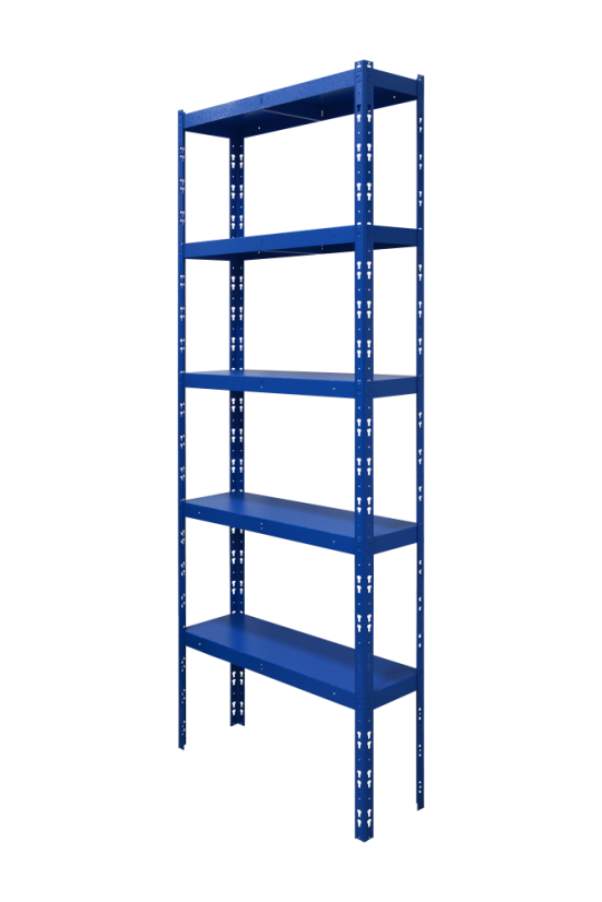 Kovový policový regál 2500 x 1000 x 400 mm, nosnost police 335 kg - Barva: RAL 7016 antracit, Počet polic: 5