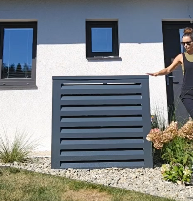 Kryt klimatizace a jednotky tepelného čerpadla na zem antracit vel. M