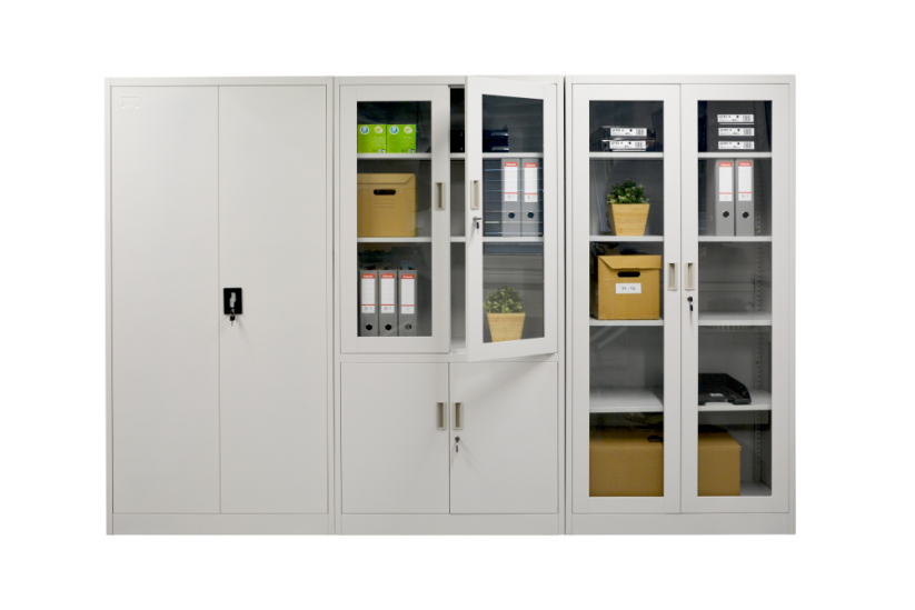 Kancelářská kovová skříň prosklená 1850 x 900 x 400 mm