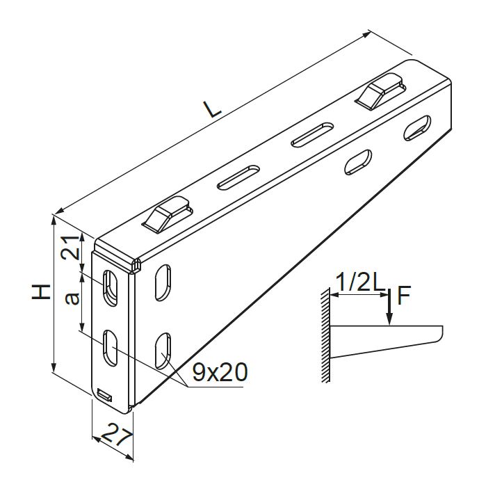 Nosník kabelového žlabu WWSS200 215 x 90 mm