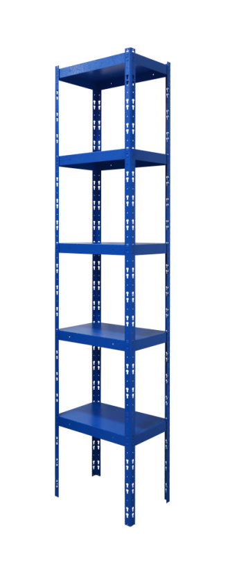 Kovový policový regál 2500 x 750 x 300 mm, nosnost police 335 kg - Barva: RAL 5015 modrá, Počet polic: 6