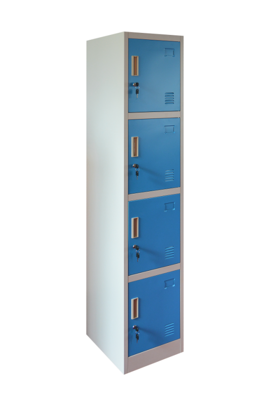 Šatníková skrinka so 4 boxmi 1850 mm x 380 mm x 450 mm - Farba: RAL 7035 sivá