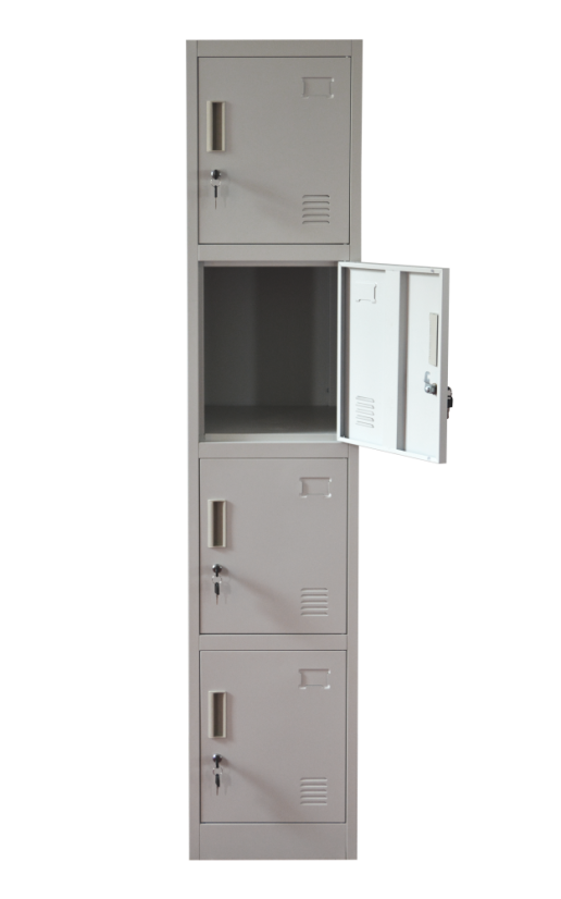 Šatníková skrinka so 4 boxmi 1850 mm x 380 mm x 450 mm - Farba: RAL 7035 sivá