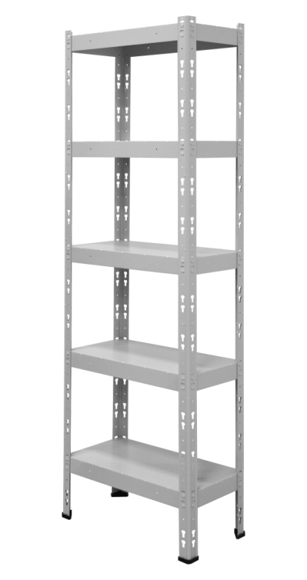 Kovový policový regál 1800 x 750 x 400 mm, nosnosť police 335 kg - Farba: RAL 7035 sivá, Počet polic: 4