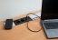 Zásuvkový box s posuvným krytem – 2x 230V zásuvka, USB A, USB C, HDMI, RJ45, bezdrátová nabíječka - Barva: Černá