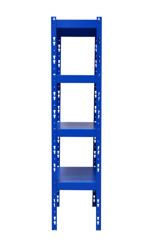 Kovový policový regál 1500 x 750 x 300 mm, nosnost police 335 kg - Barva: RAL 5015 modrá, Počet polic: 4