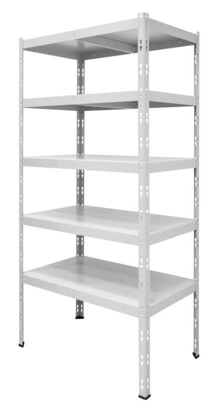 Kovový policový regál 2000 x 750 x 600 mm, nosnost police 335 kg - Barva: RAL 7035 šedá, Počet polic: 5