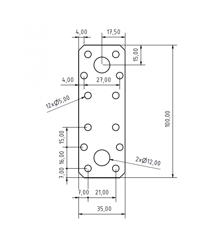 Spojka plochá 100x35x2,5 mm