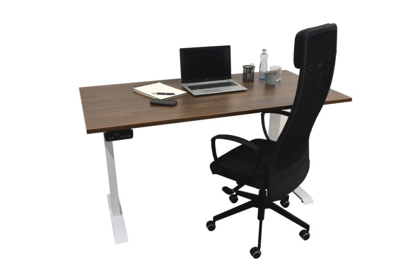 Polohovací stůl jednomotorový 1400 x 700 mm - Barva podnože: RAL 9010 bílá, Barva desky: bílá