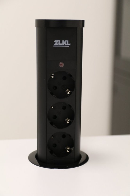 Zásuvkový box výsuvný - 3x 230V zásuvka, bezdrátová nabíječka