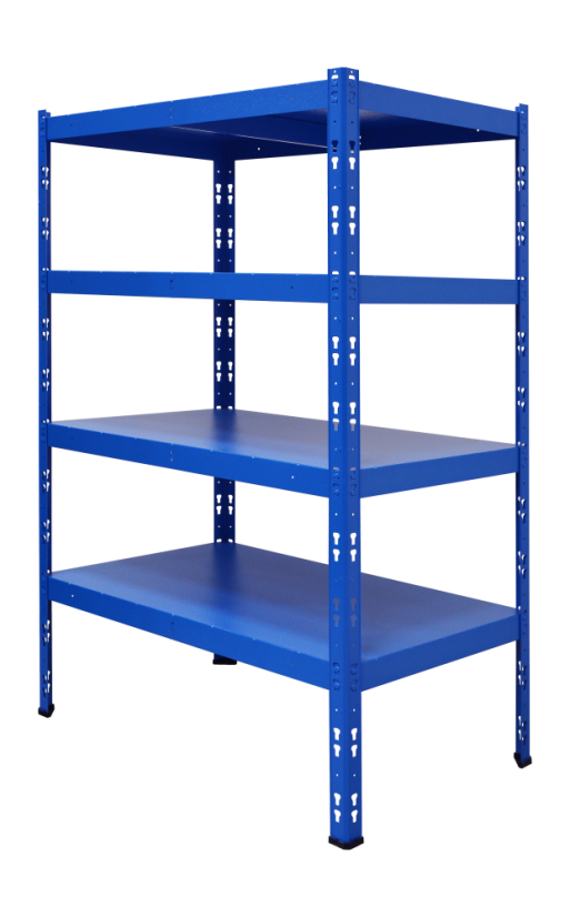 Kovový policový regál 1500 x 750 x 600 mm, nosnost police 335 kg - Barva: RAL 5015 modrá, Počet polic: 6