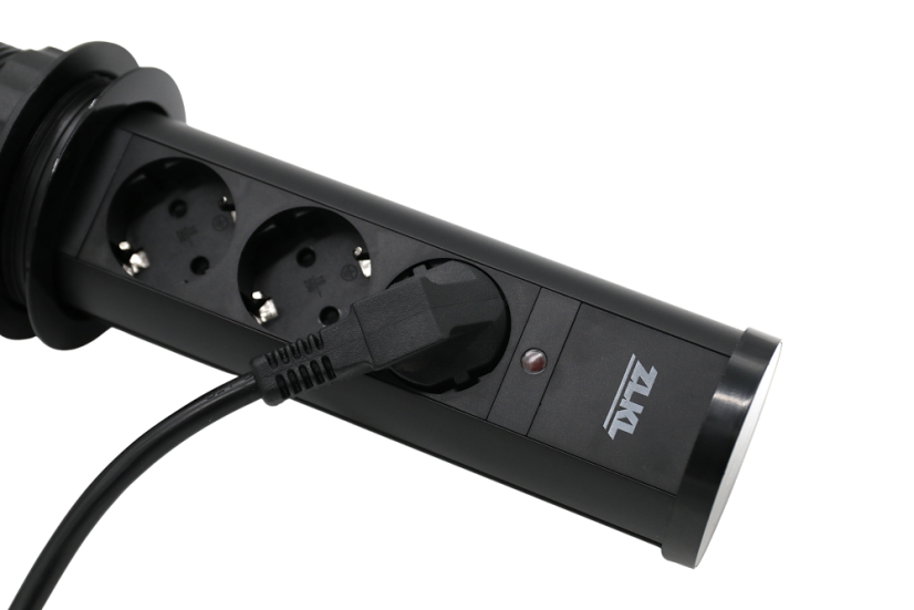 Zásuvkový box výsuvný - 3x 230V zásuvka, bezdrátová nabíječka