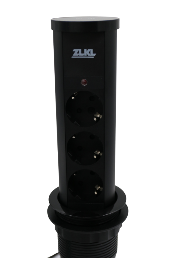 Zásuvkový box výsuvný - 3x 230V zásuvka, bezdrátová nabíječka