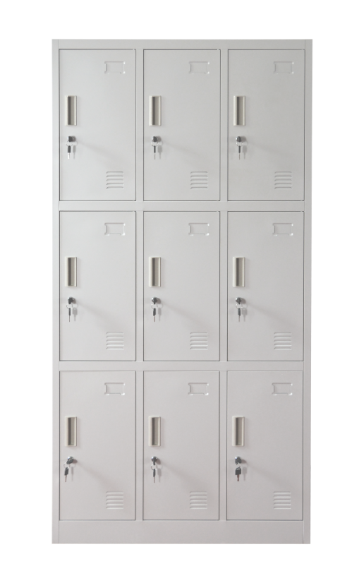 Šatní skříňka s 9 boxy 1850 mm x 900 mm x 400 mm - Barva: RAL 5012 modrá