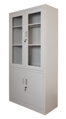 Kancelářská kovová skříň poloprosklená 1850 x 900 x 400 mm