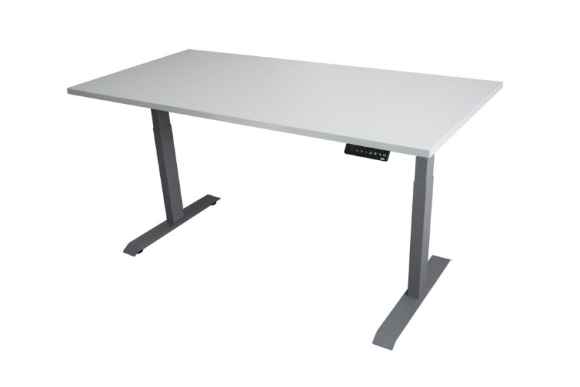 Polohovací stůl dvoumotorový 1600 x 800 mm - Barva desky: ořech, Barva podnože: bílá