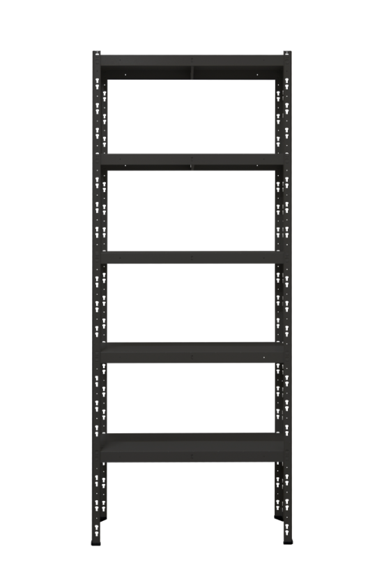 Kovový policový regál 2500 x 1000 x 400 mm, nosnost police 335 kg - Barva: RAL 7016 antracit, Počet polic: 5