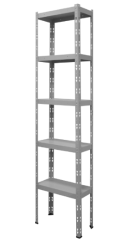 Kovový policový regál 2500 x 750 x 300 mm, nosnost police 335 kg