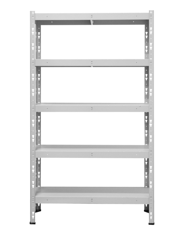 Kovový policový regál 1800 x 1000 x 400 mm, nosnost police 335 kg - Barva: RAL 7035 bílá, Počet polic: 6