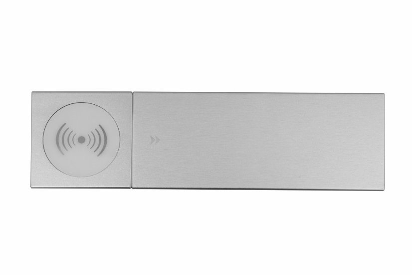 Zásuvkový box s posuvným krytem – 2x 230V zásuvka, USB A, USB C, HDMI, RJ45, bezdrátová nabíječka - Barva: stříbrná