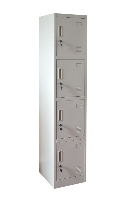 Šatníková skrinka so 4 boxmi 1850 mm x 380 mm x 450 mm - Farba: RAL 7035 sivá