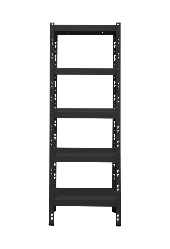 Kovový policový regál 1500 x 600 x 400 mm, nosnosť police 335 kg - Farba: RAL 7016 antracit, Počet polic: 5
