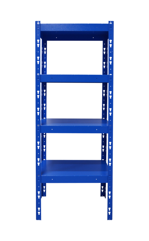 Kovový policový regál 1500 x 750 x 300 mm, nosnost police 335 kg - Barva: RAL 5015 modrá, Počet polic: 4