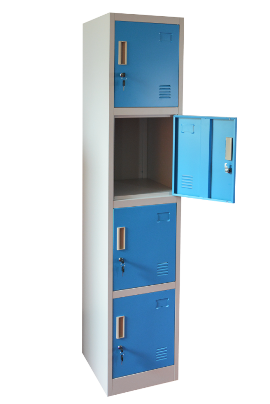 Šatníková skrinka so 4 boxmi 1850 mm x 380 mm x 450 mm - Farba: RAL 7035 sivá