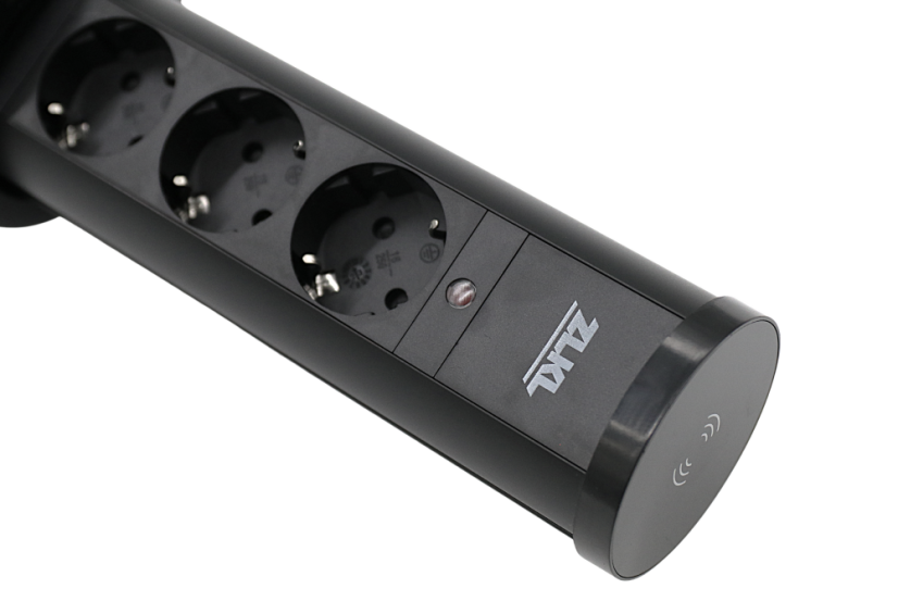 Zásuvkový box výsuvný - 3x 230V zásuvka, bezdrátová nabíječka