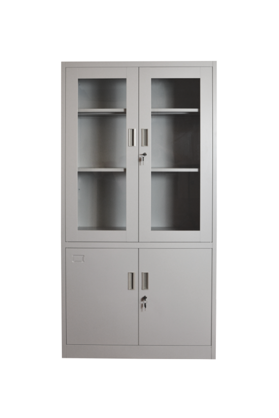 Kancelárska kovová skriňa polopresklená 1850 x 900 x 400 mm - Farba: RAL 9005 čierna