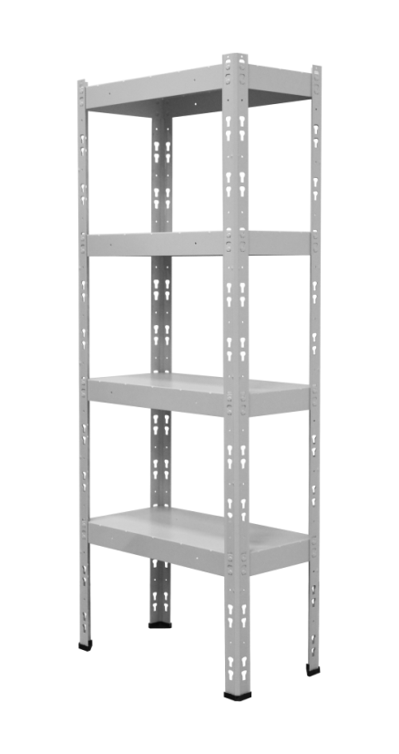 Kovový policový regál 1500 x 750 x 300 mm, nosnost police 335 kg - Barva: RAL 5015 modrá, Počet polic: 4