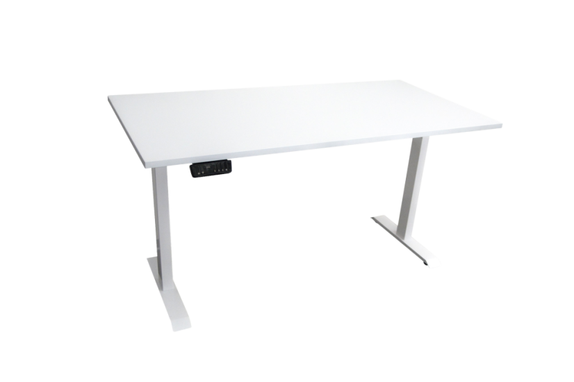 Polohovací stůl jednomotorový 1600 x 800 mm - Barva podnože: RAL 9010 bílá, Barva desky: buk