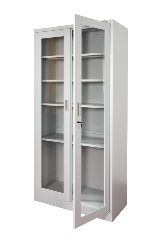 Kancelářská kovová skříň prosklená 1850 x 900 x 400 mm