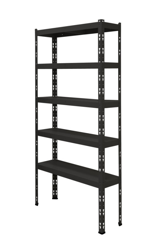 Kovový policový regál 2000 x 1000 x 400 mm, nosnosť police 335 kg - Farba: RAL 7016 antracit, Počet polic: 5