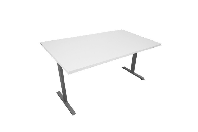 Kancelársky stôl 1400 x 700 mm - Farba dosky: biela, Farba podnože: šedá