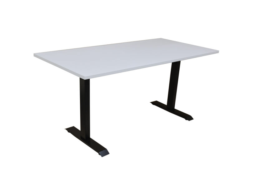 Polohovací stůl jednomotorový 1400 x 700 mm - Barva podnože: RAL 9005 černá, Barva desky: bílá