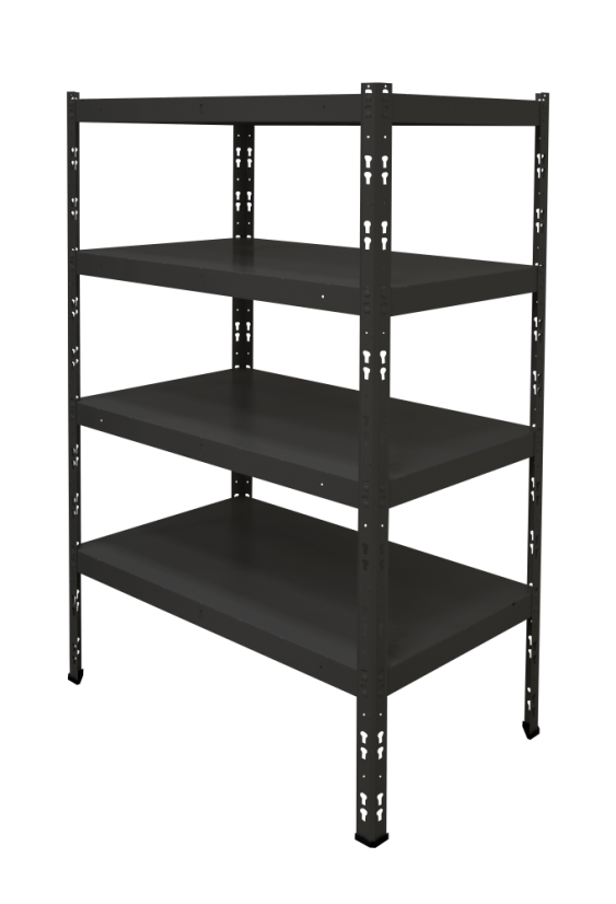 Kovový policový regál 1500 x 750 x 600 mm, nosnost police 335 kg - Barva: RAL 5015 modrá, Počet polic: 6