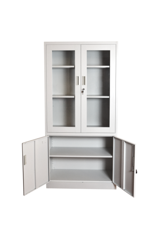 Kancelárska kovová skriňa polopresklená 1850 x 900 x 400 mm - Farba: RAL 9005 čierna