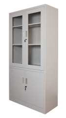 Kancelářská kovová skříň poloprosklená 1850 x 900 x 400 mm