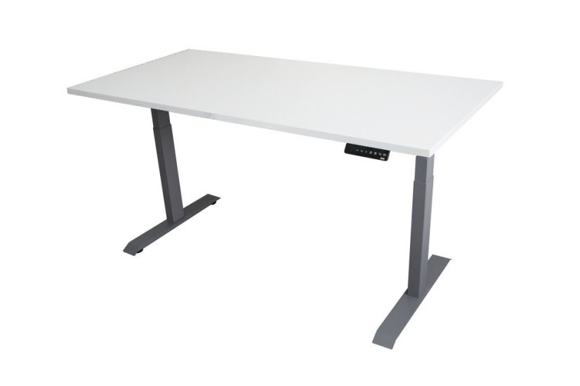 Polohovací stůl dvoumotorový 1600 x 800 mm - Barva desky: bílá, Barva podnože: šedá
