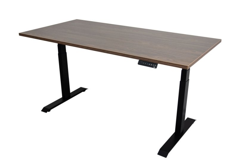 Polohovací stůl dvoumotorový 1600 x 800 mm - Barva desky: ořech, Barva podnože: bílá