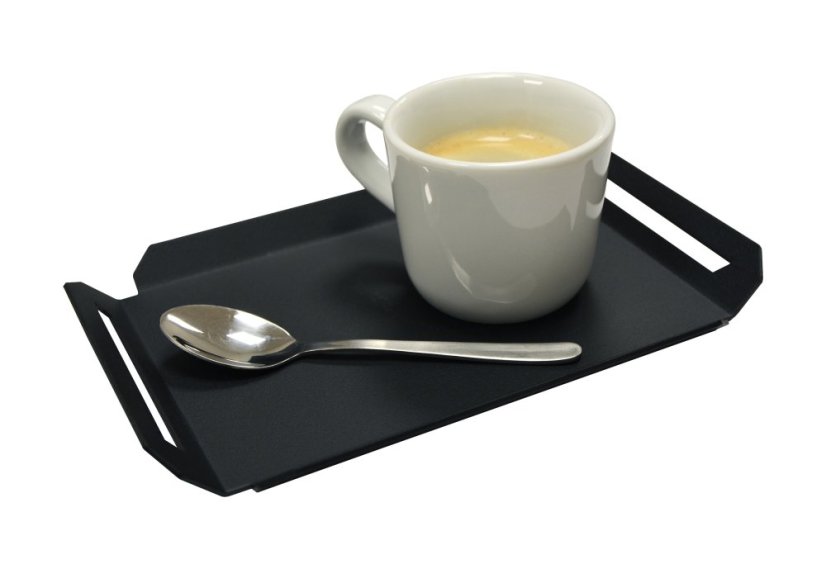 Servírovací hliníkový tácek stohovatelný černý