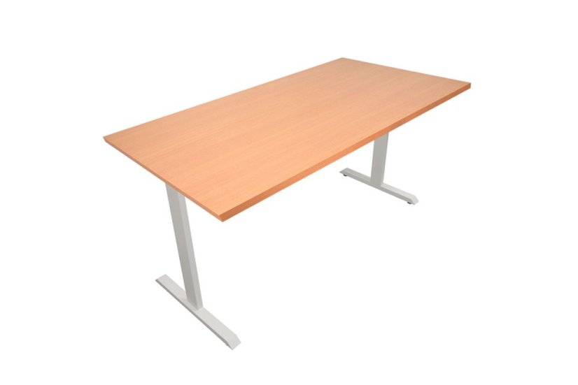 Kancelársky stôl 1400 x 700 mm - Farba dosky: buk, Farba podnože: biela