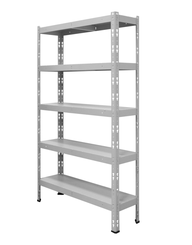 Kovový policový regál 1800 x 1000 x 300 mm, nosnosť police 335 kg - Farba: RAL 7035 sivá, Počet polic: 4