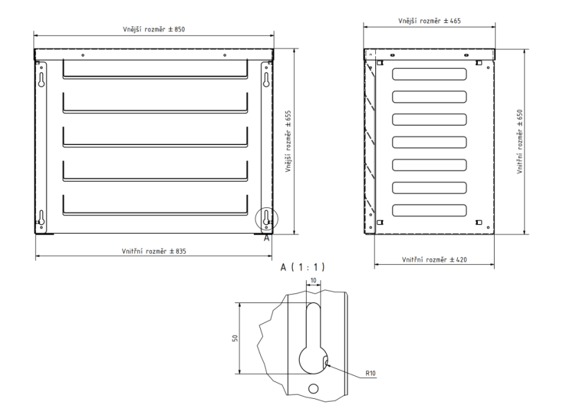Kryt klimatizácie a jednotky tepelného čerpadla na stenu antracit veľ. S