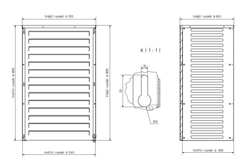 Kryt klimatizácie a jednotky tepelného čerpadla na zem antracit veľ. L