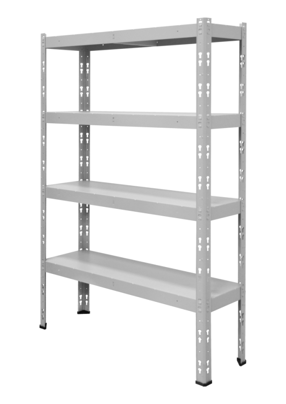 Kovový policový regál 1500 x 1000 x 400 mm, nosnosť police 335 kg - Farba: RAL 7035 biela, Počet polic: 4
