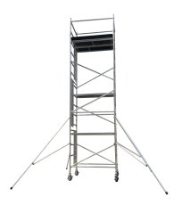 Mobilní hliníkové lešení 6,5 m výšky, pracovní výška 7,4 m, šířka 1350 mm