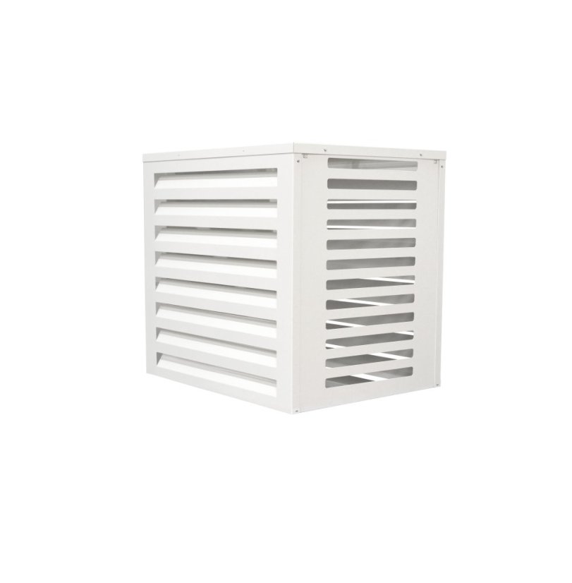 Kryt klimatizácie a jednotky tepelného čerpadla na zem biely veľ. M